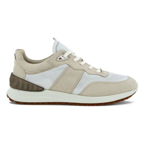 ECCO SHOES -ASTIR MEN'S RETRO SNEAKER-GRAVEL/WHITE/GRAVEL