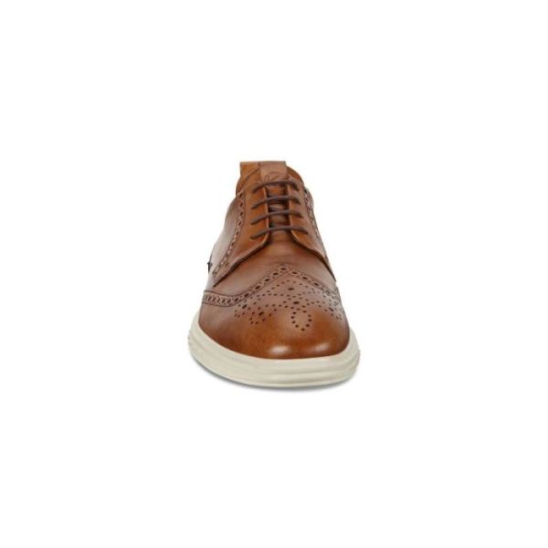 ECCO SHOES -ST.1 HYBRID LITE WINGTIP BROGUE SHOES-AMBER