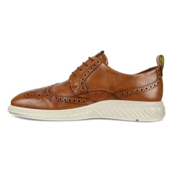 ECCO SHOES -ST.1 HYBRID LITE WINGTIP BROGUE SHOES-AMBER