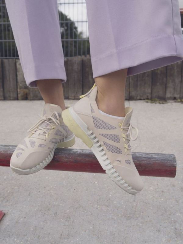 ECCO SHOES -ZIPFLEX WOMEN'S LOW TEX SHOES-LIMESTONE/LIMESTONE