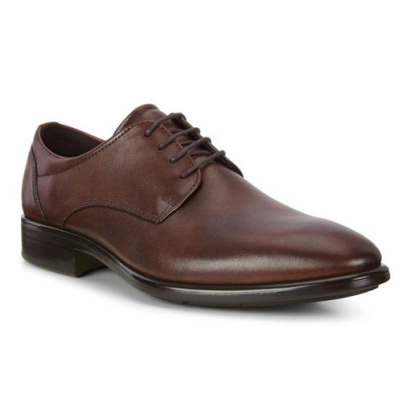 ECCO SHOES -CITYTRAY MEN'S PLAIN TOE-COGNAC