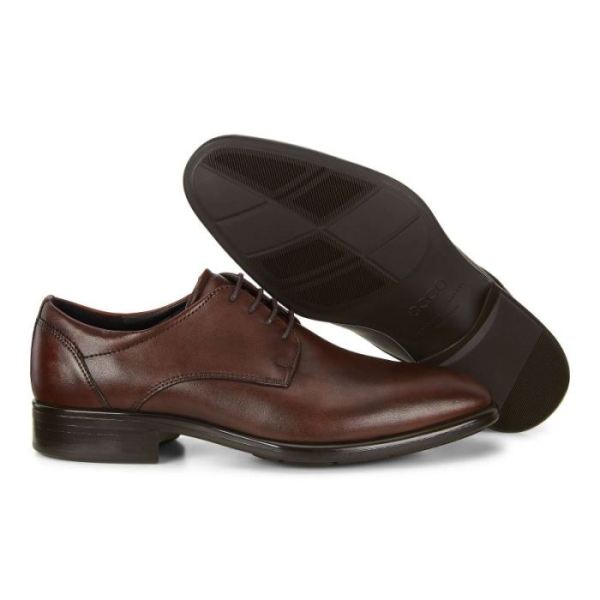 ECCO SHOES -CITYTRAY MEN'S PLAIN TOE-COGNAC