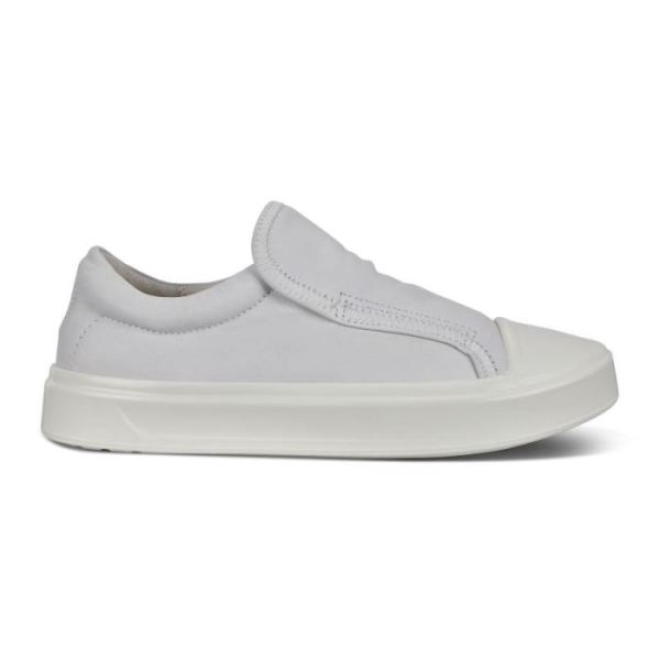 ECCO SHOES -FLEXURE T-CAP WOMEN'S SLIP-ON SNEAKERS-WHITE