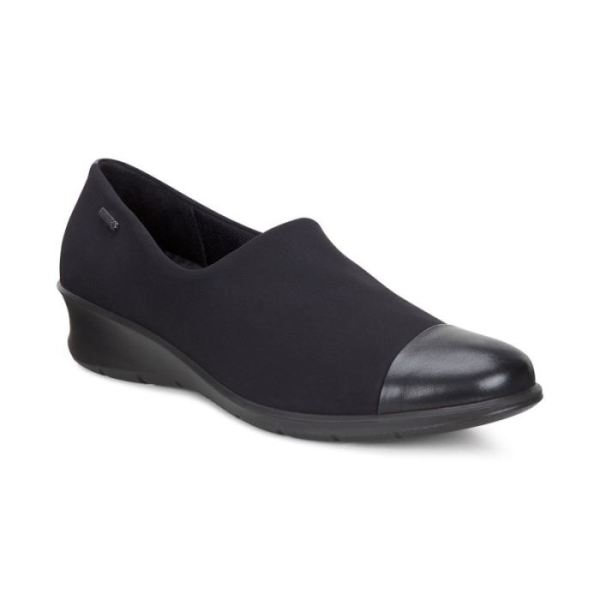 ECCO SHOES -FELICIA GTX SLIP ON-BLACK/BLACK