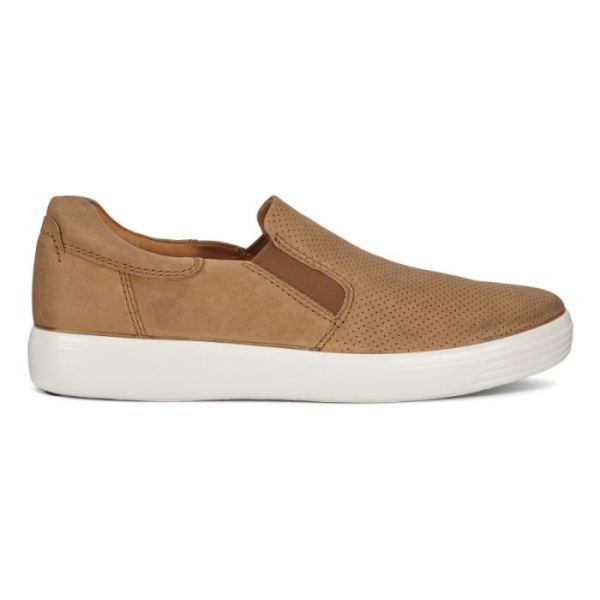 ECCO SHOES -SOFT 7 MEN'S SLIP-ON-CAMEL