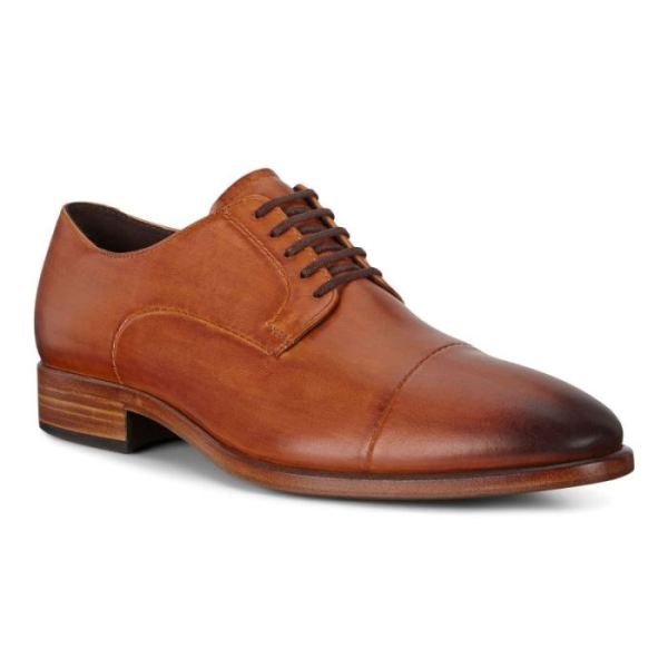 ECCO SHOES -VITRUS MONDIAL CAP-TOE DERBY SHOES-HONEY