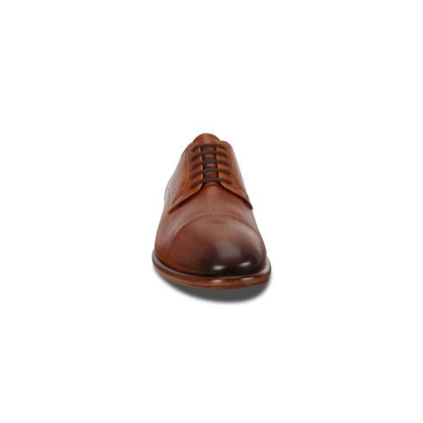 ECCO SHOES -VITRUS MONDIAL CAP-TOE DERBY SHOES-HONEY