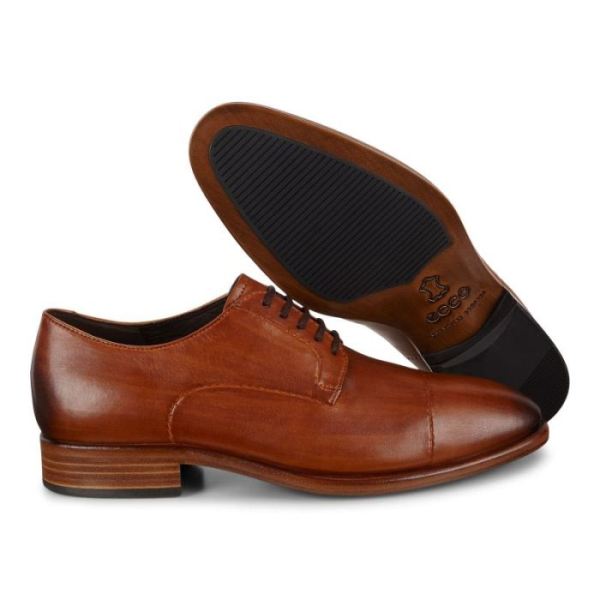 ECCO SHOES -VITRUS MONDIAL CAP-TOE DERBY SHOES-HONEY