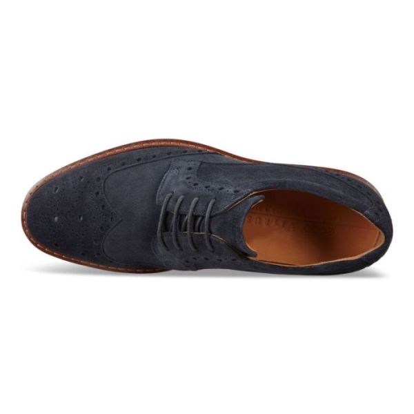 ECCO SHOES -VITRUS I WING TIP TIE-NAVY