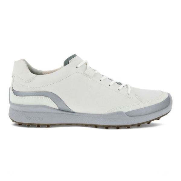 ECCO SHOES -MEN'S GOLF BIOM HYBRID LACED-WHITE/SILVER METALLIC/WHITE