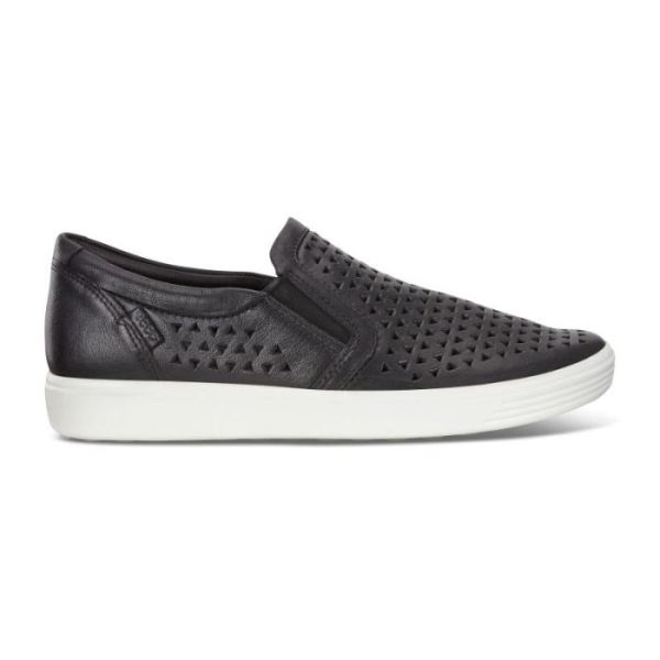ECCO SHOES -SOFT 7 WOMEN'S SLIP-ON SNEAKERS-BLACK