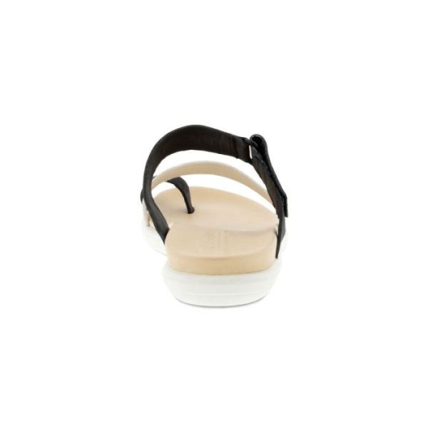ECCO SHOES -SIMPIL SANDAL FLAT WOMEN'S TOE-LOOP SANDAL-BLACK/LIMESTONEBLACK/BLACK