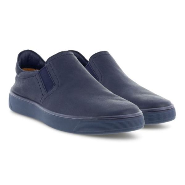 ECCO SHOES -STREET TRAY MEN'S RETRO SLIP-ON-NIGHT SKY
