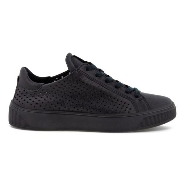 ECCO SHOES -STREET TRAY W LACED SHOES-BLACK