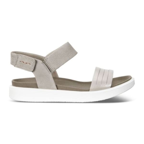 ECCO SHOES -FLOWT WOMEN'S FLAT SANDAL-MOON ROCK SILVER/WARM GREY METALLIC