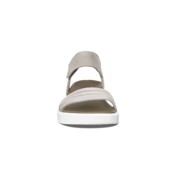 ECCO SHOES -FLOWT WOMEN'S FLAT SANDAL-MOON ROCK SILVER/WARM GREY METALLIC