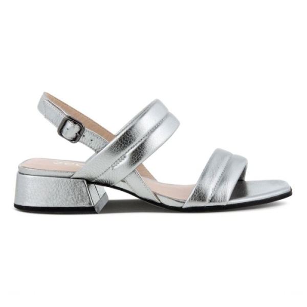 ECCO SHOES -ELEVATE SQUARED WOMEN'S SANDAL-ALUSILVER