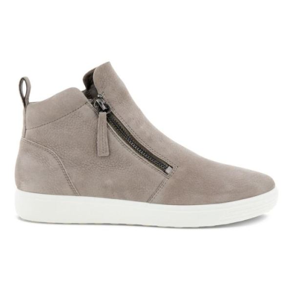 ECCO SHOES -SOFT 7 WOMEN'S ZIP BOOTIE-WARM GREY