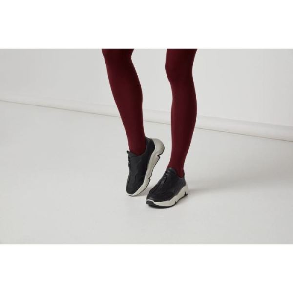ECCO SHOES -CHUNKY WOMEN'S SNEAKER ZIP-BLACK