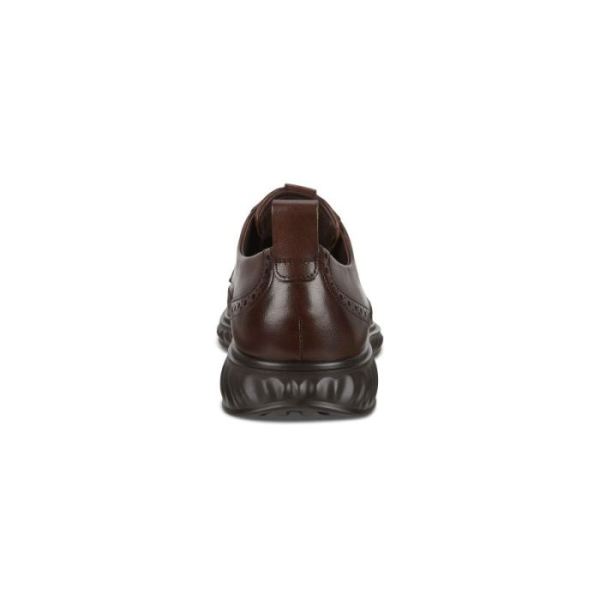 ECCO SHOES -ST.1 HYBRID LITE WINGTIP BROGUE SHOES-COCOA BROWN