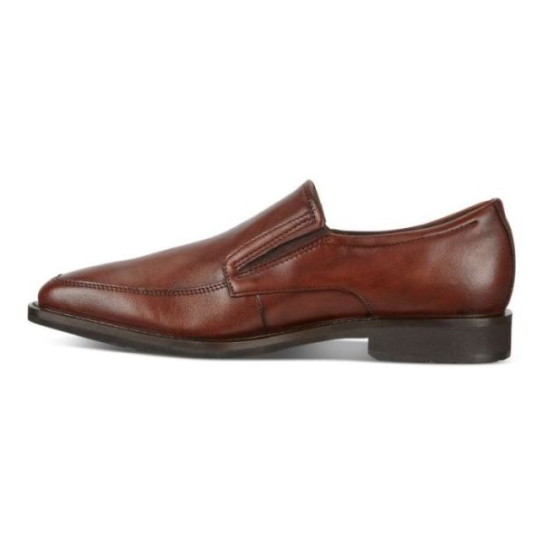 ECCO SHOES -CALCAN APRON MEN'S TOE SLIP ON-COGNAC