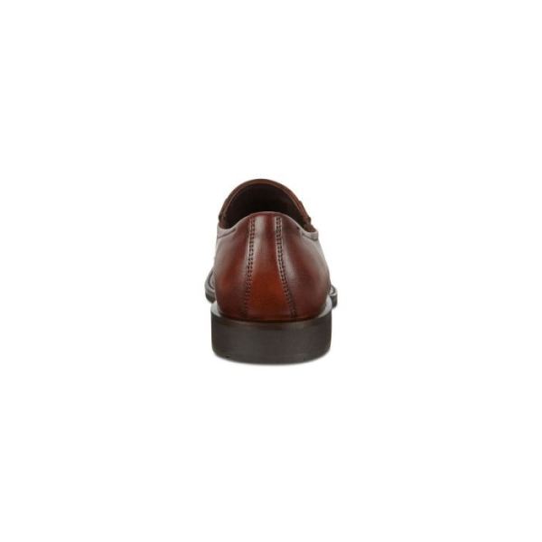 ECCO SHOES -CALCAN APRON MEN'S TOE SLIP ON-COGNAC