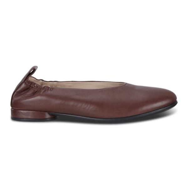 ECCO SHOES -ANINE WOMEN'S FLAT BALLERINA-CHOCOLATE