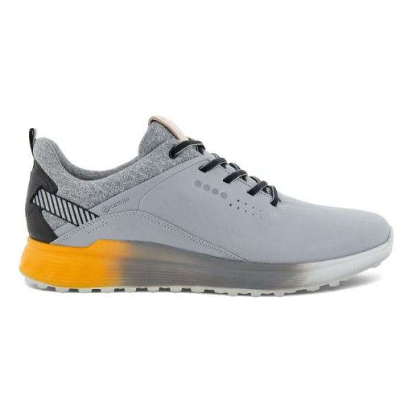 ECCO SHOES -MEN'S S-THREE SPIKELESS GOLF SHOES-SILVER GREY