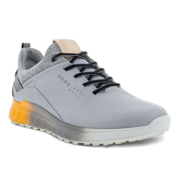 ECCO SHOES -MEN'S S-THREE SPIKELESS GOLF SHOES-SILVER GREY