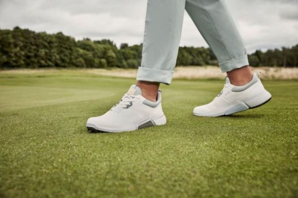 ECCO SHOES -MEN'S BIOM H4 GOLF SHOE-WHITE/CONCRETE