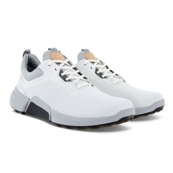 ECCO SHOES -MEN'S BIOM H4 GOLF SHOE-WHITE/CONCRETE