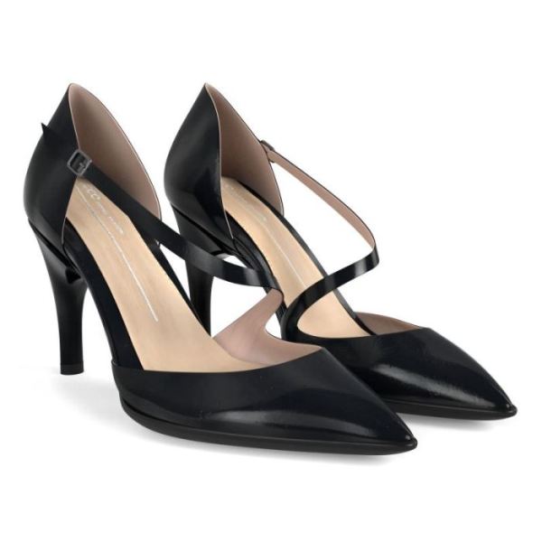 ECCO SHOES -SHAPE STILETTO 75 ASYMMETRIC PUMP-BLACK
