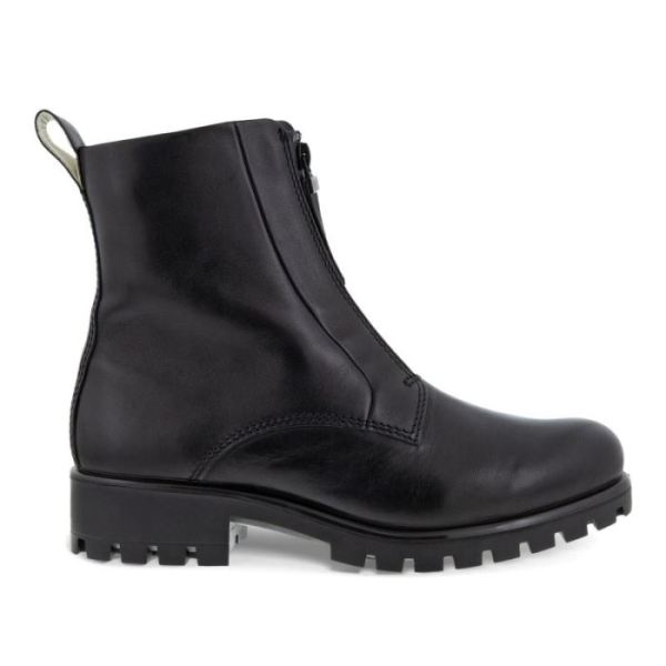 ECCO SHOES -MODTRAY WOMEN'S FRONT-ZIP MID-CUT BOOT-BLACK