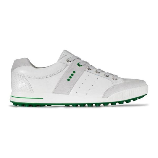 ECCO SHOES -ORIGINAL GOLF STREET MEN'S GOLF SHOE-CONCRETE/WHITE/LOWN GREEN