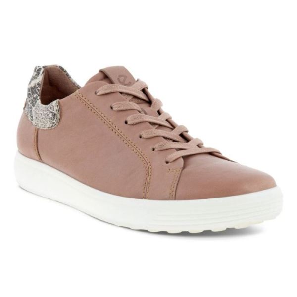ECCO SHOES -SOFT 7 WOMEN'S STREET SNEAKER 2.0-MOREL/LIMESTONEBLACK