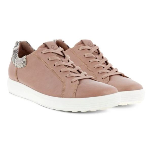 ECCO SHOES -SOFT 7 WOMEN'S STREET SNEAKER 2.0-MOREL/LIMESTONEBLACK