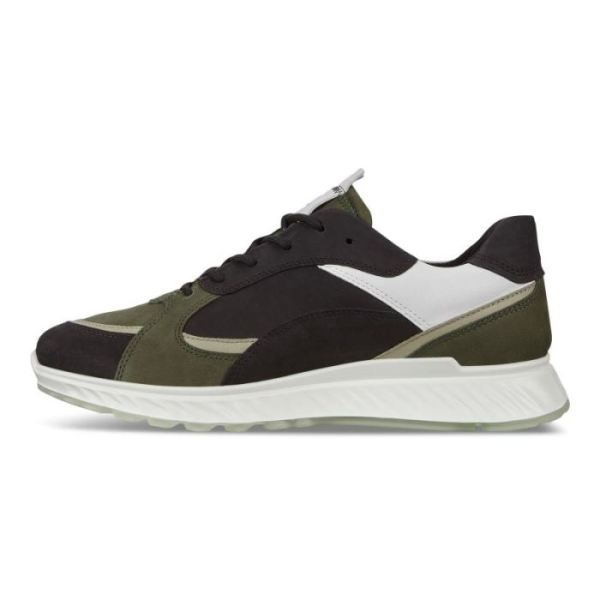 ECCO SHOES -ST.1 MEN'S SNEAKER-BLACK/DEEP FOREST/WHITE/SAGE