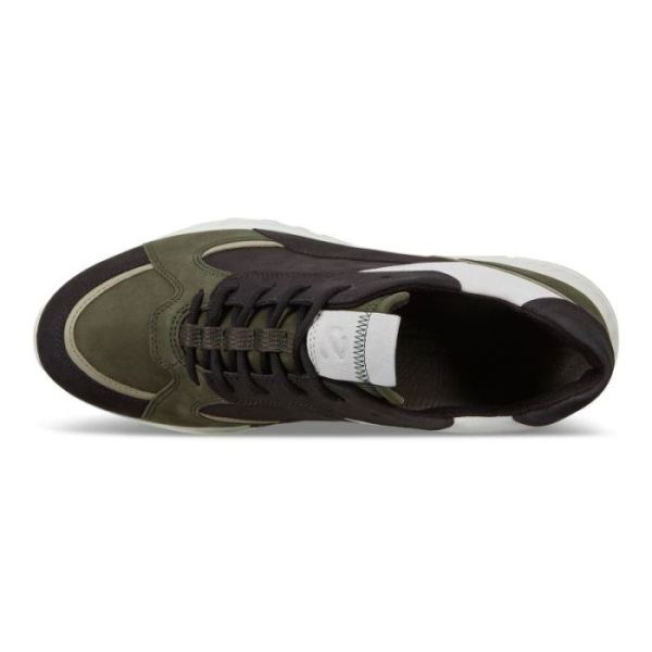 ECCO SHOES -ST.1 MEN'S SNEAKER-BLACK/DEEP FOREST/WHITE/SAGE