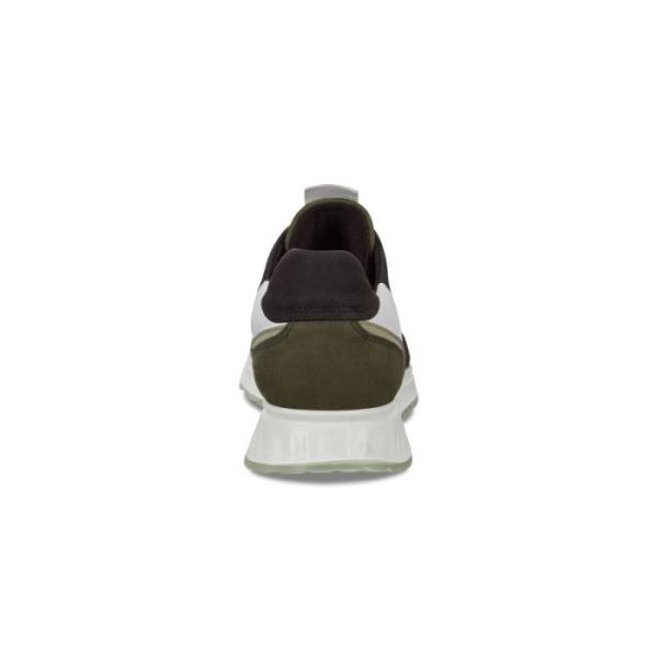 ECCO SHOES -ST.1 MEN'S SNEAKER-BLACK/DEEP FOREST/WHITE/SAGE