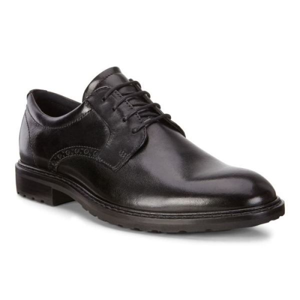 ECCO SHOES -VITRUS I PLAIN TOE TIE-BLACK