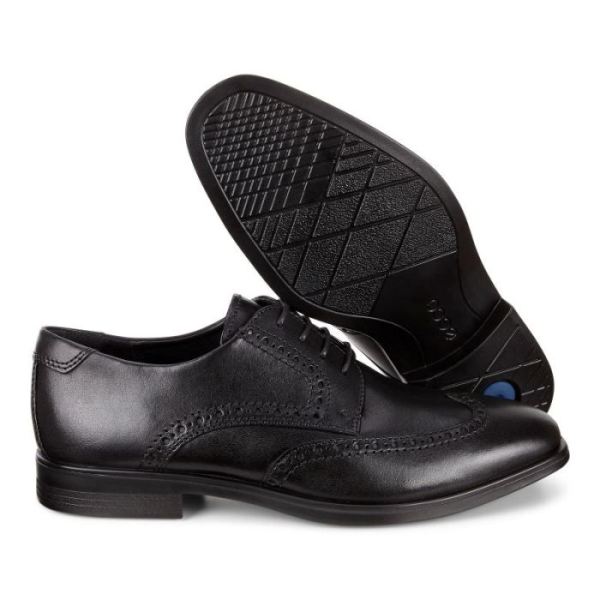 ECCO SHOES -MELBOURNE WINGTIP TIE-BLACK