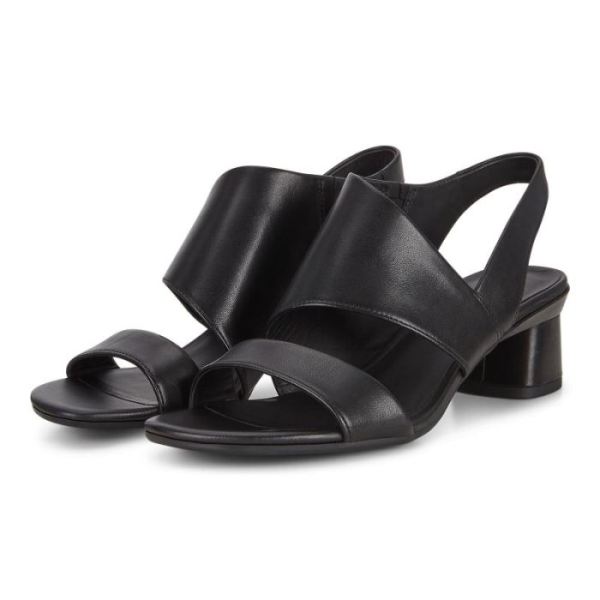 ECCO SHOES -ELEVATE 45 BLOCK HEEL WOMEN'S SANDALS-BLACK