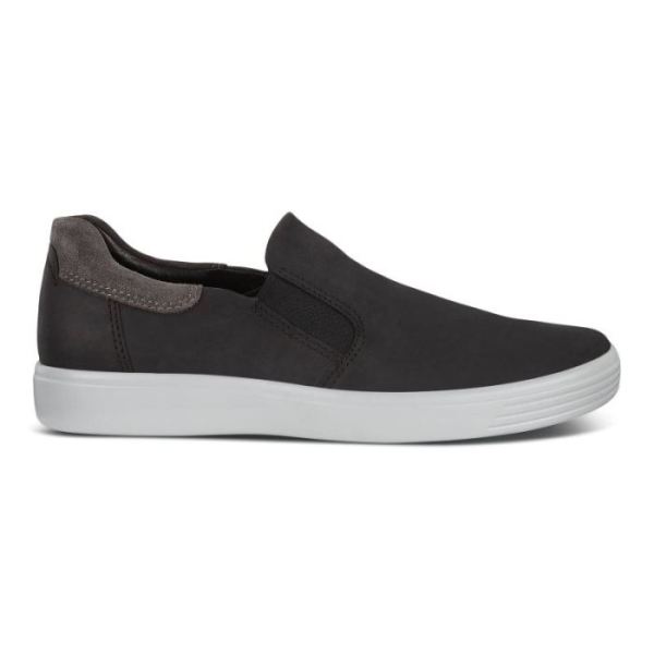 ECCO SHOES -SOFT 7 MEN'S SLIP-ON SNEAKERS-BLACK/MAGNET