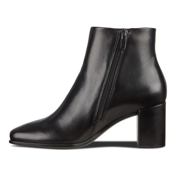 ECCO SHOES -SHAPE 60 WOMEN'S SQUARED ZIPPERED BOOT-BLACK