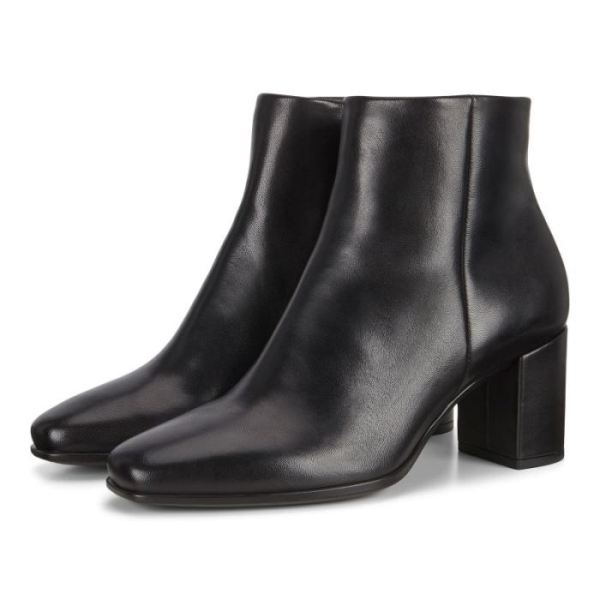 ECCO SHOES -SHAPE 60 WOMEN'S SQUARED ZIPPERED BOOT-BLACK