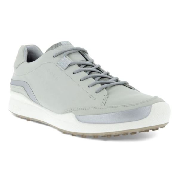 ECCO SHOES -MEN'S GOLF BIOM HYBRID LACED-CONCRETE/SILVER METALLIC/CONCRETE