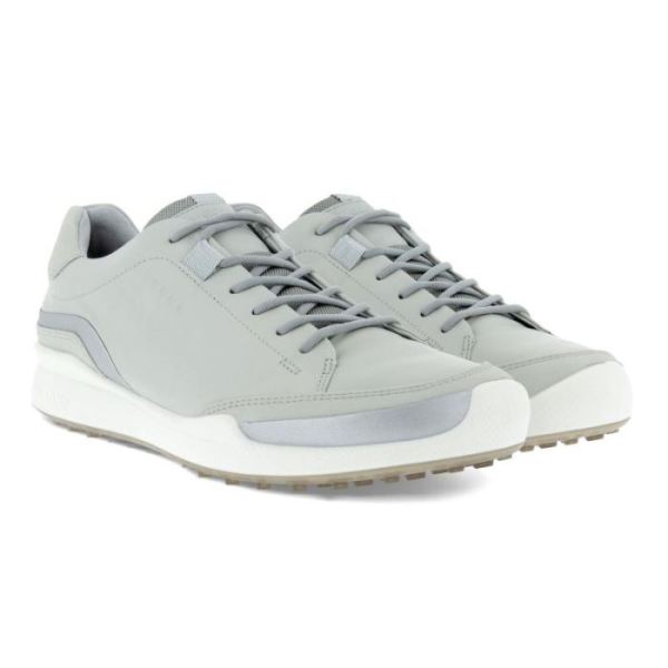 ECCO SHOES -MEN'S GOLF BIOM HYBRID LACED-CONCRETE/SILVER METALLIC/CONCRETE