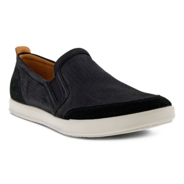 ECCO SHOES -COLLIN 2.0 MEN'S RETRO SLIP-ON-BLACK/BLACK
