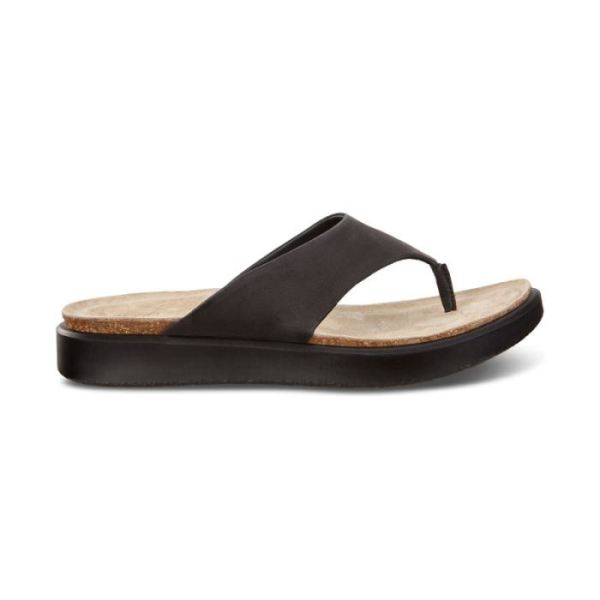 ECCO SHOES -CORKSPHERE WOMEN'S THONG SANDAL-BLACK