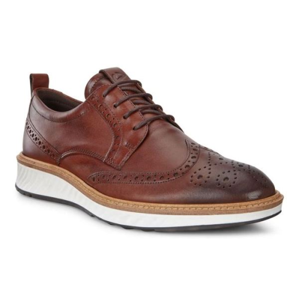 ECCO SHOES -ST.1 HYBRID MEN'S BROGUE-COGNAC
